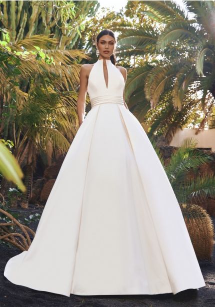 Satin Ball Gown With Open Back