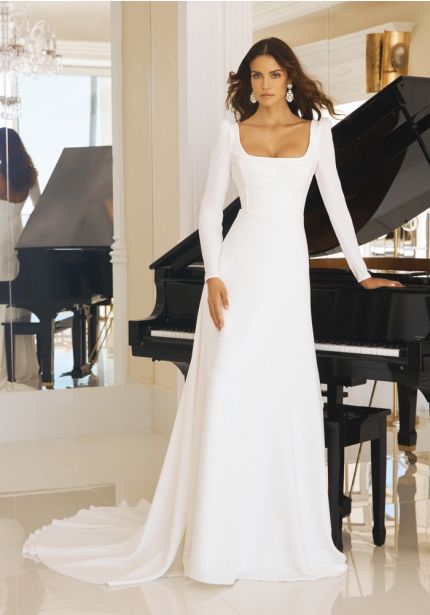Backless Long Sleeve Wedding Dress