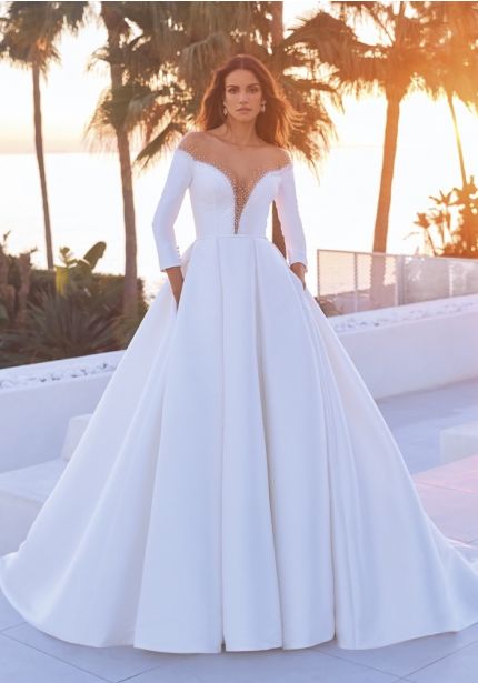 Beaded Mikado Princess Wedding Dress