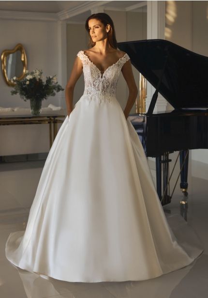 Beaded Mikado Princess Wedding Dress