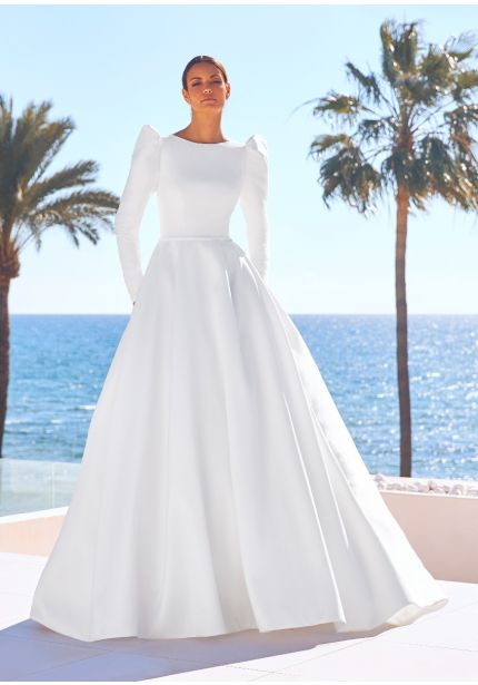 Backless Mikado Wedding Dress