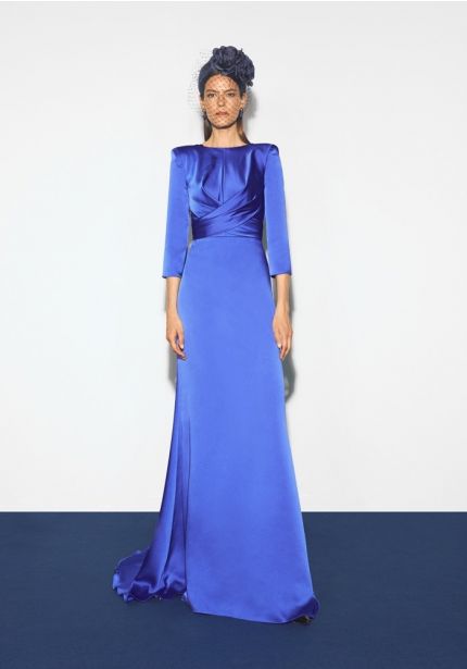 Backless Satin Evening Dress