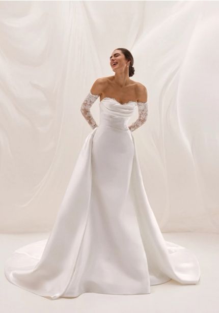 Draped Mikado Wedding Dress