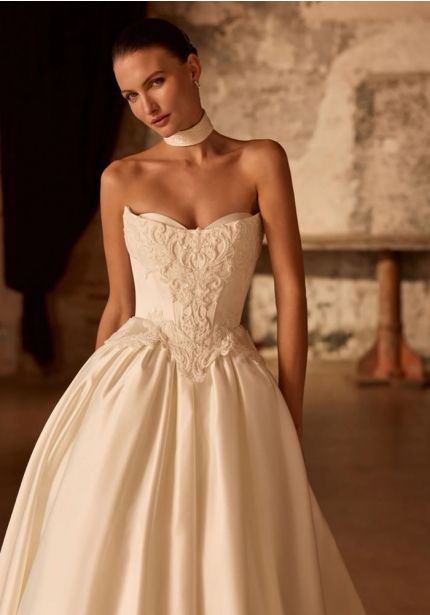 Strapless Satin Ball Gown