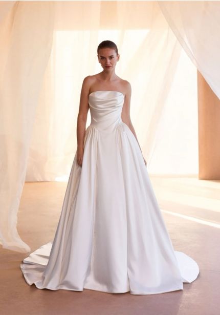 Draped Satin Ball Gown