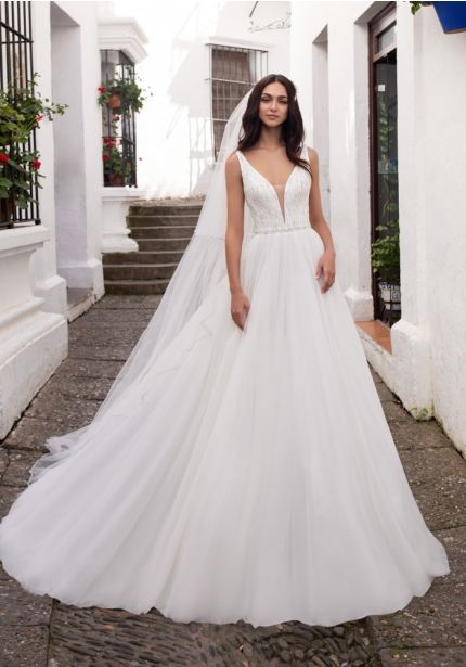 Embellished Tulle Wedding Dress