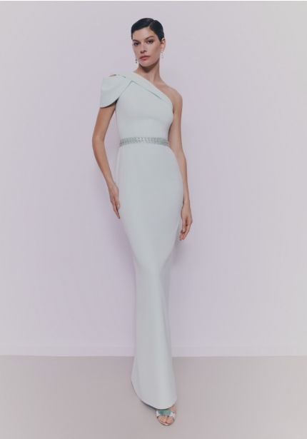 One-Shoulder Crepe Gown