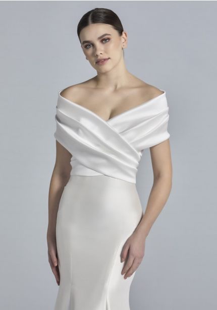 Draped Mikado Bridal Jacket