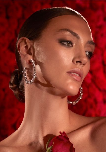 Diamantes Bridal Hoop Earrings