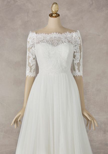 Mid-Sleeves Bridal Lace Jacket