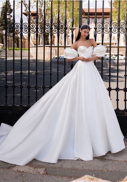 Draped Mikado Wedding Dress
