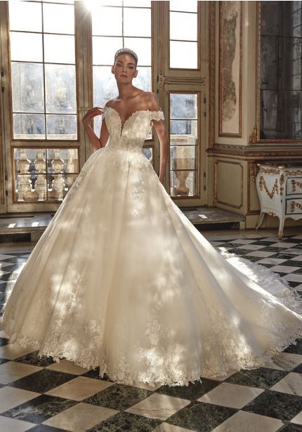 Embroidered Princess Wedding Dress