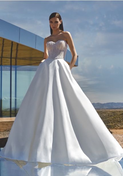 Embellished Corset Mikado Wedding Dress