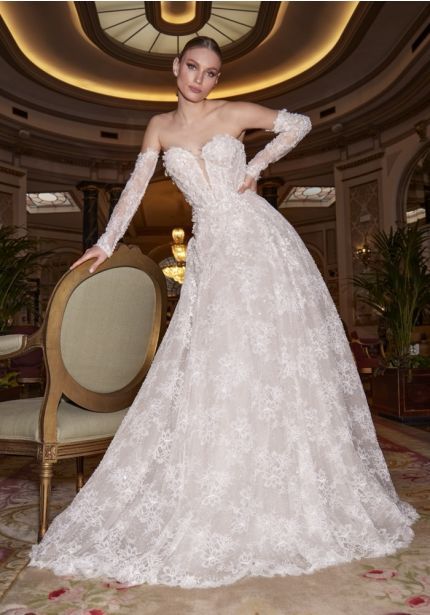 Embroidered Corset Wedding Dress