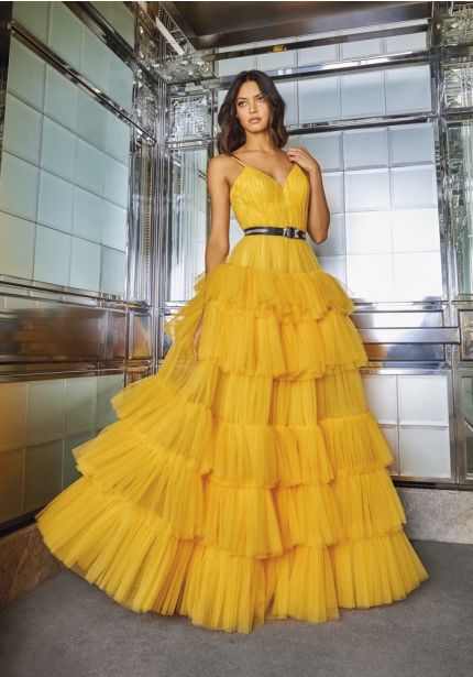 Beaded Ruffle Ball Gown