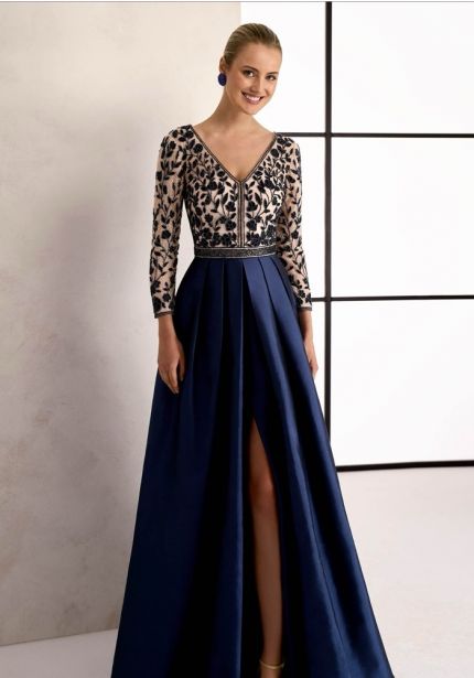 Beaded Taffeta Gown