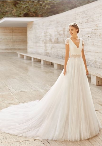 Embroidered Tulle Wedding Dress