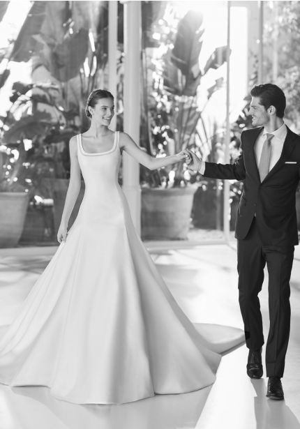 Mikado Wedding Dress With Open Back