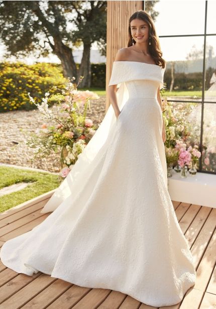 Strapless Brocade Wedding Dress