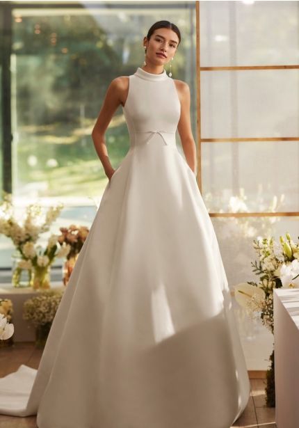 Backless Satin Wedding Dress