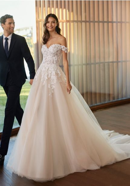 Embroidered Tulle Wedding Dress