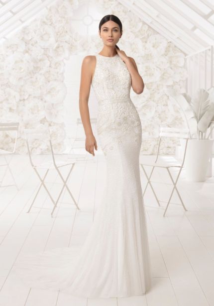 Beaded Tulle Wedding Dress with Sheer Back
