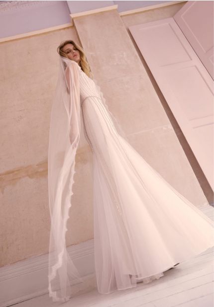 Fully Beaded Tulle Wedding Dress