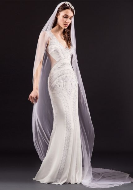 Beaded Wedding Dress With Sheer Back