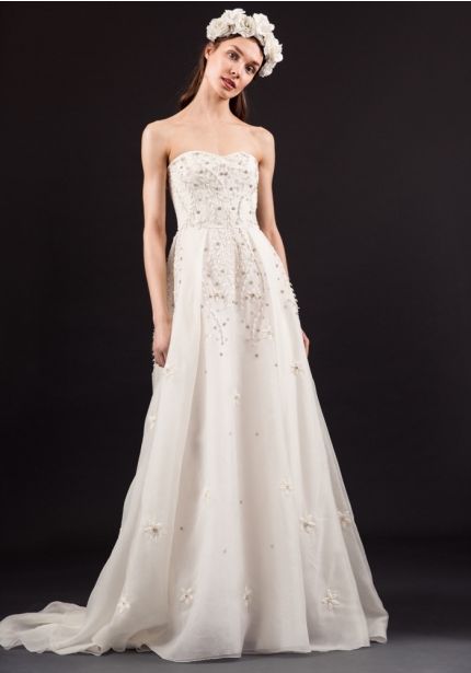 Floral Embellishments Wedding Dress
