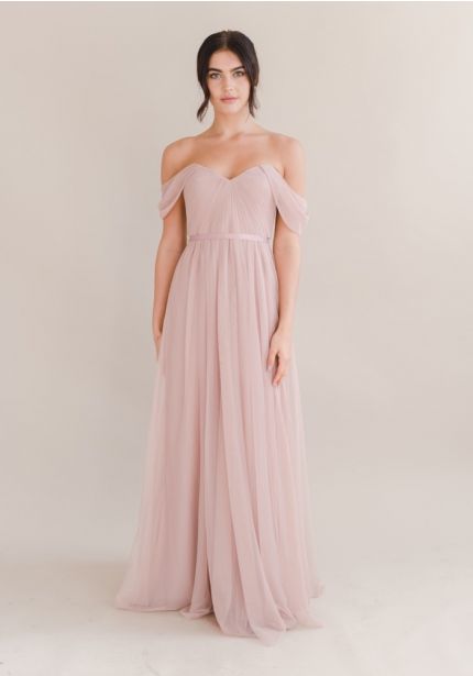 Pleated Blush Pink Bridesmaid Dress