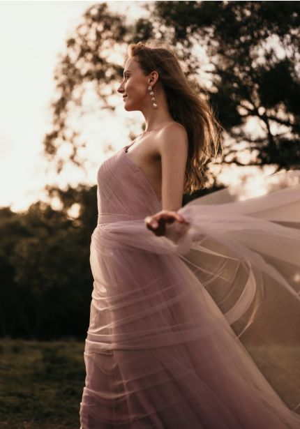 Draped Tulle Bridesmaid Dress
