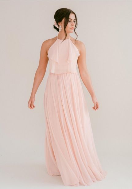 Double Ruffle Chiffon Bridesmaid Dress