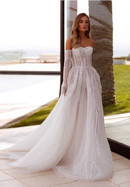 Embellished Tulle Wedding Dress
