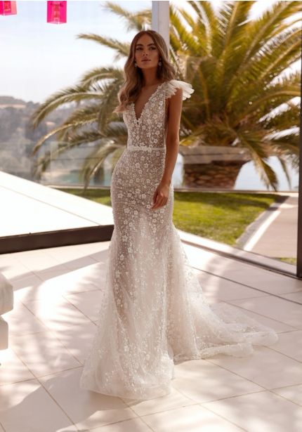 Embellished Backless Wedding Dress