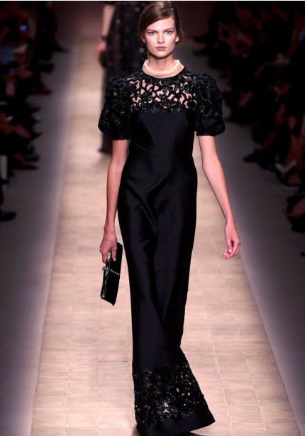 Beaded Black Evening Gown