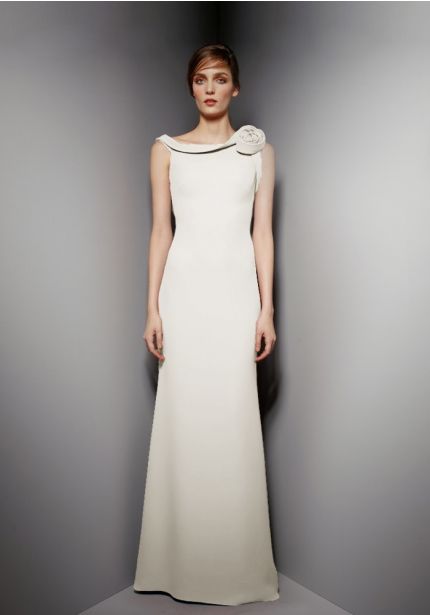 Draped Flower Evening Dress