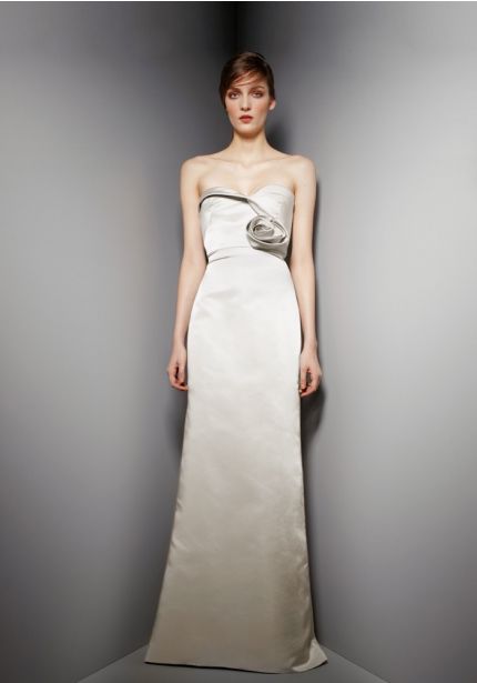 Draped Flower Evening Dress