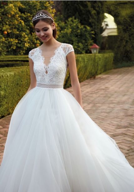 Embroidered Tulle Ball Gown