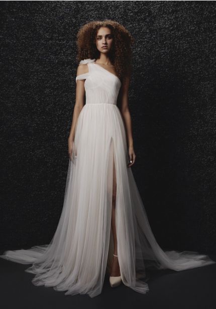 Draped Tulle Wedding Dress