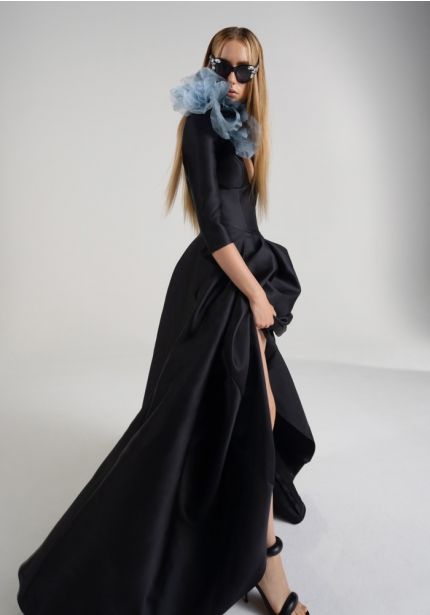 Backless Mikado Evening Dress