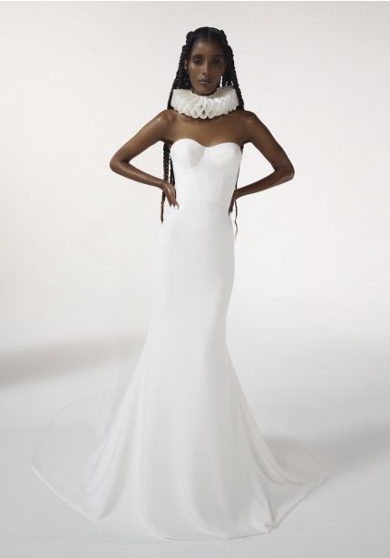 Strapless Crepe Wedding Dress