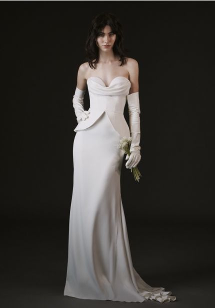 Strapless Peplum Wedding Dress