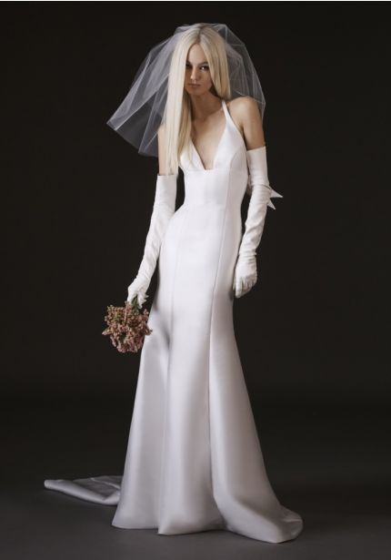 Bow-Detail Mikado Wedding Dress