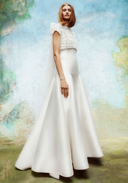 Frosted Tweet Jacket & Mikado Wedding Dress