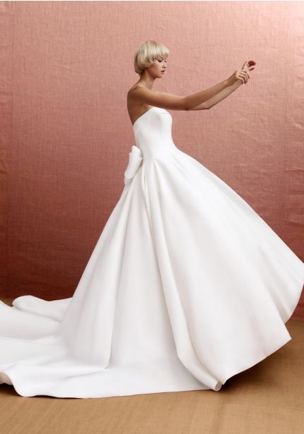 Satin Wedding Dress With Bow