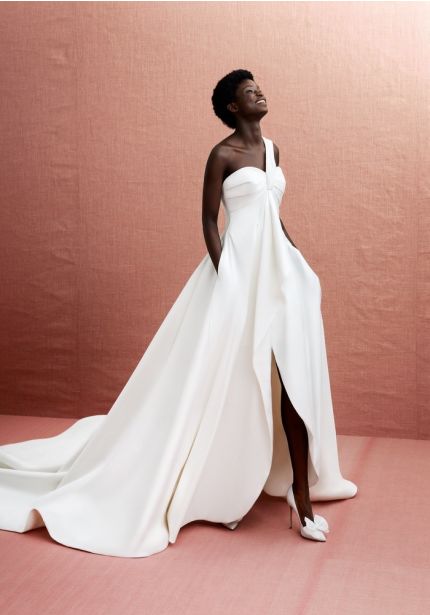 Draped Mikado Wedding Dress