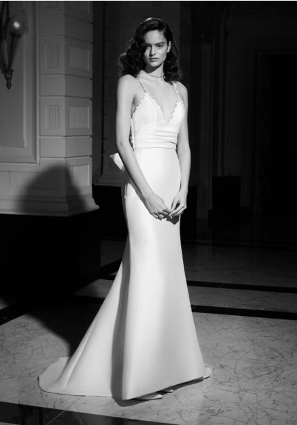 Mikado Wedding Dress With Thin Straps