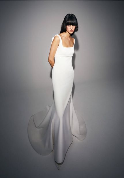 Backless Crepe Wedding Dress
