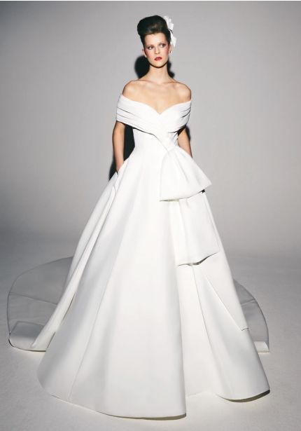 Draped Satin Ball Gown
