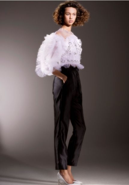 Beaded Ruffle Sleeves Bridal Top